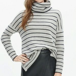 Madewell Striped Cowl Neck Sweater